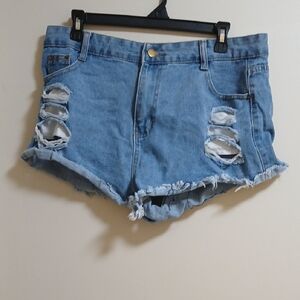 Distressed Denim Women Jean Shorts